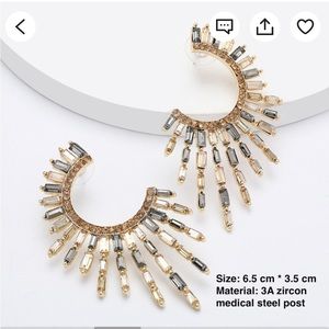 NIB! Furano Studio 14K Gold Celestial Statement Earrings